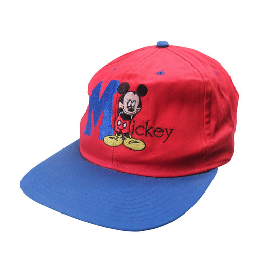 Vintage Mickey Mouse Embroidered Snapback Hat - OS