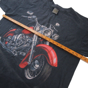 Vintage 3D Emblem Big Motorcycle Graphic T Shirt - XL