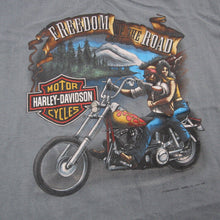 Load image into Gallery viewer, Vintage Harley Davidson 3D Emblem &quot;Freedom of the Road&quot; Graphic T Shirt - L