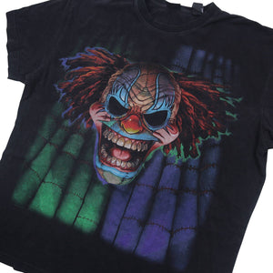 Vintage Y2k Liquid Blue Clown Graphic T Shirt - XLT