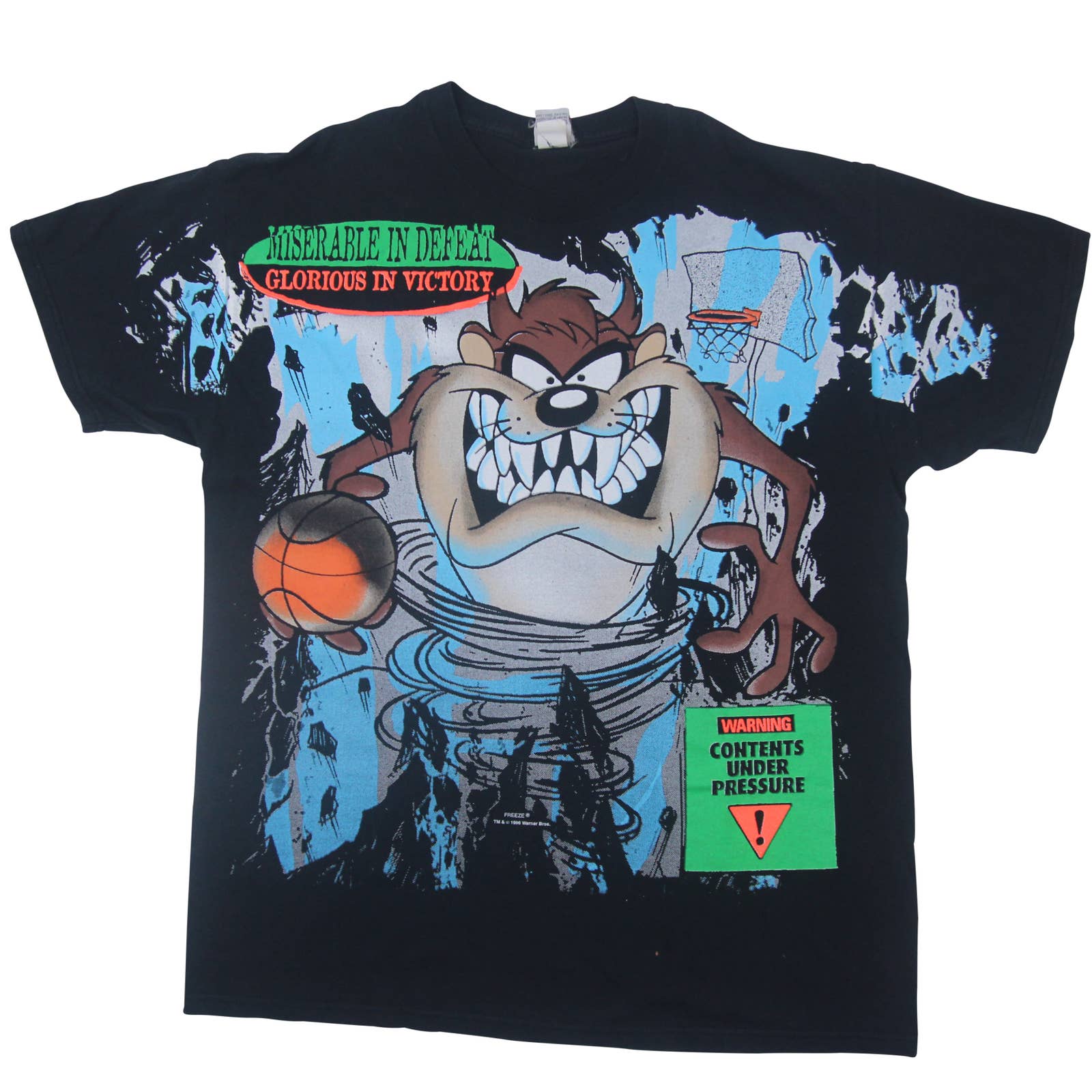 Vintage 90s Looney Tunes Taz Basketball Graphic T Shirt - XL – Jak