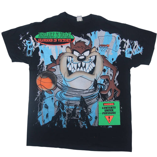 Vintage 90s Looney Tunes Taz Basketball Graphic T Shirt - XL