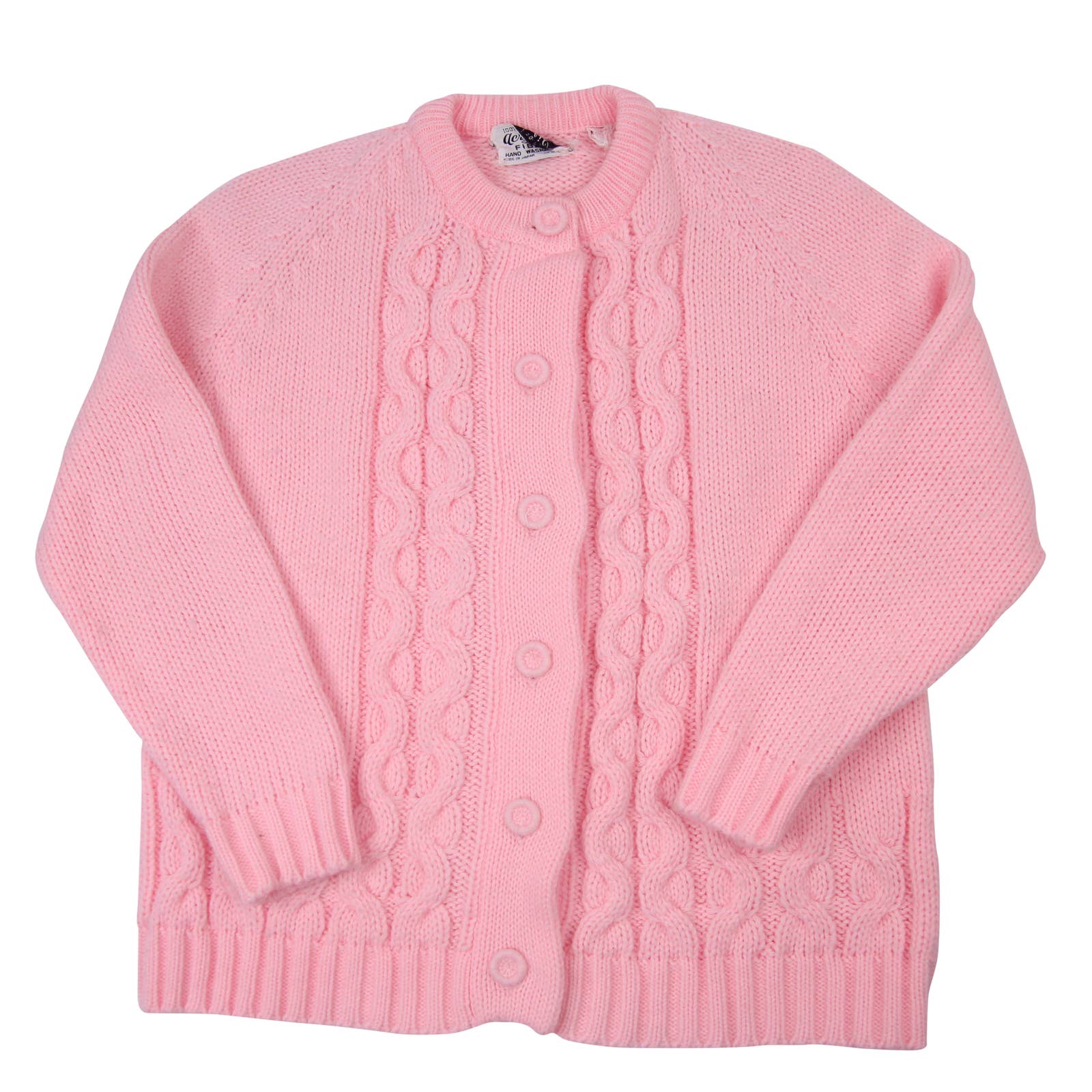 Vintage 70s Pink Cable Knit Acrylic Sweater - WMNS M – Jak of all