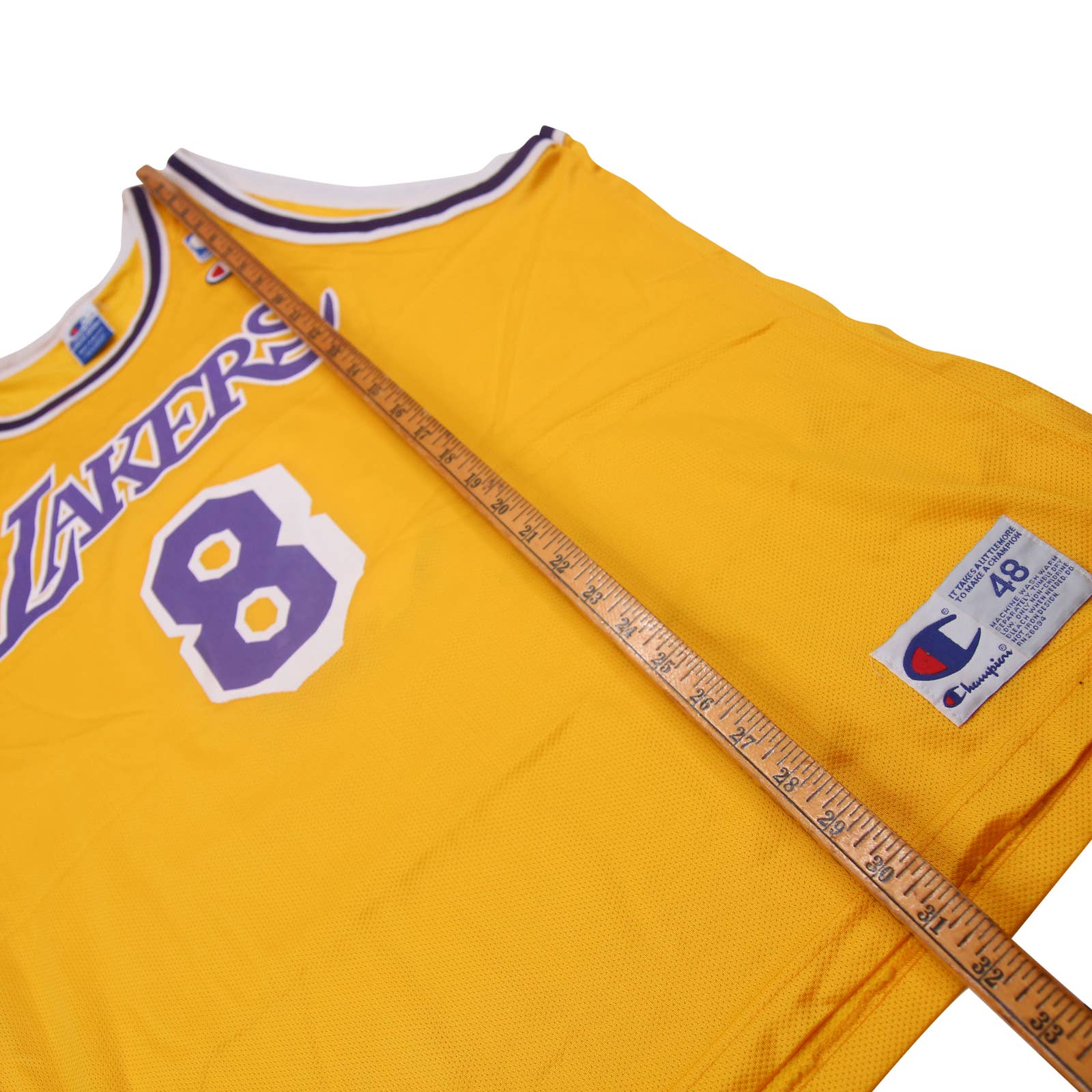 Smoove Hair Gallery Vtg Youth Champion NBA Los Angeles Lakers Kobe Bryant #8 Rookie Year Jersey