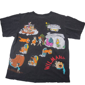 Vintage 1994 Flint Stones Cartoon Allover Graphic T Shirt - XL