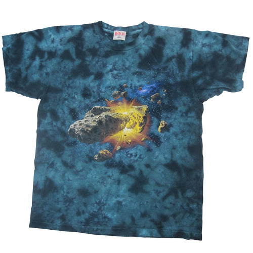 Vintage Astroid Collision Tie Dye Graphic T Shirt - L