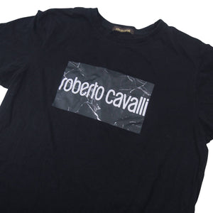 Roberto Cavalli Spellout Graphic Marble T Shirt - L