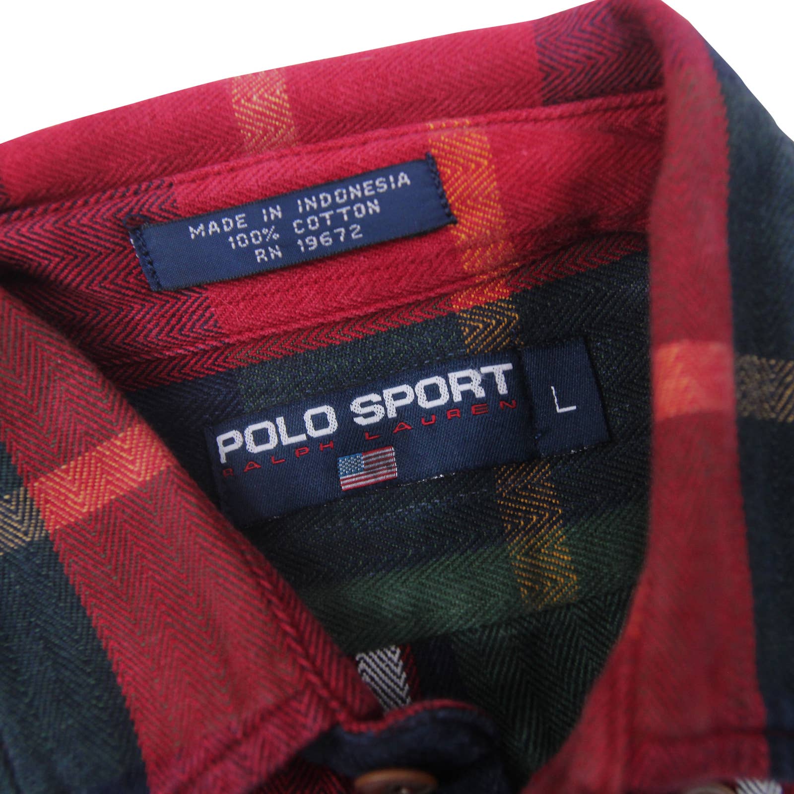 Vintage Polo Sport Ralph Lauren Plaid Button Down Shirt - L – Jak