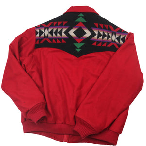 Vintage Pendleton High Grade Westernwear Aztec Print Wool Bomber Jacket - L