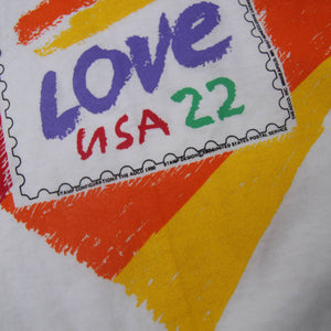 Vintage 1990 Love USA 22 Stamp Graphic T Shirt - XL