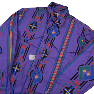 Vintage NWT Wrangler Allover Aztec Print Western Shirt - XXL