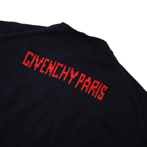 GIVENCHY Paris Distressed Logo Black Sweatshirt Size S