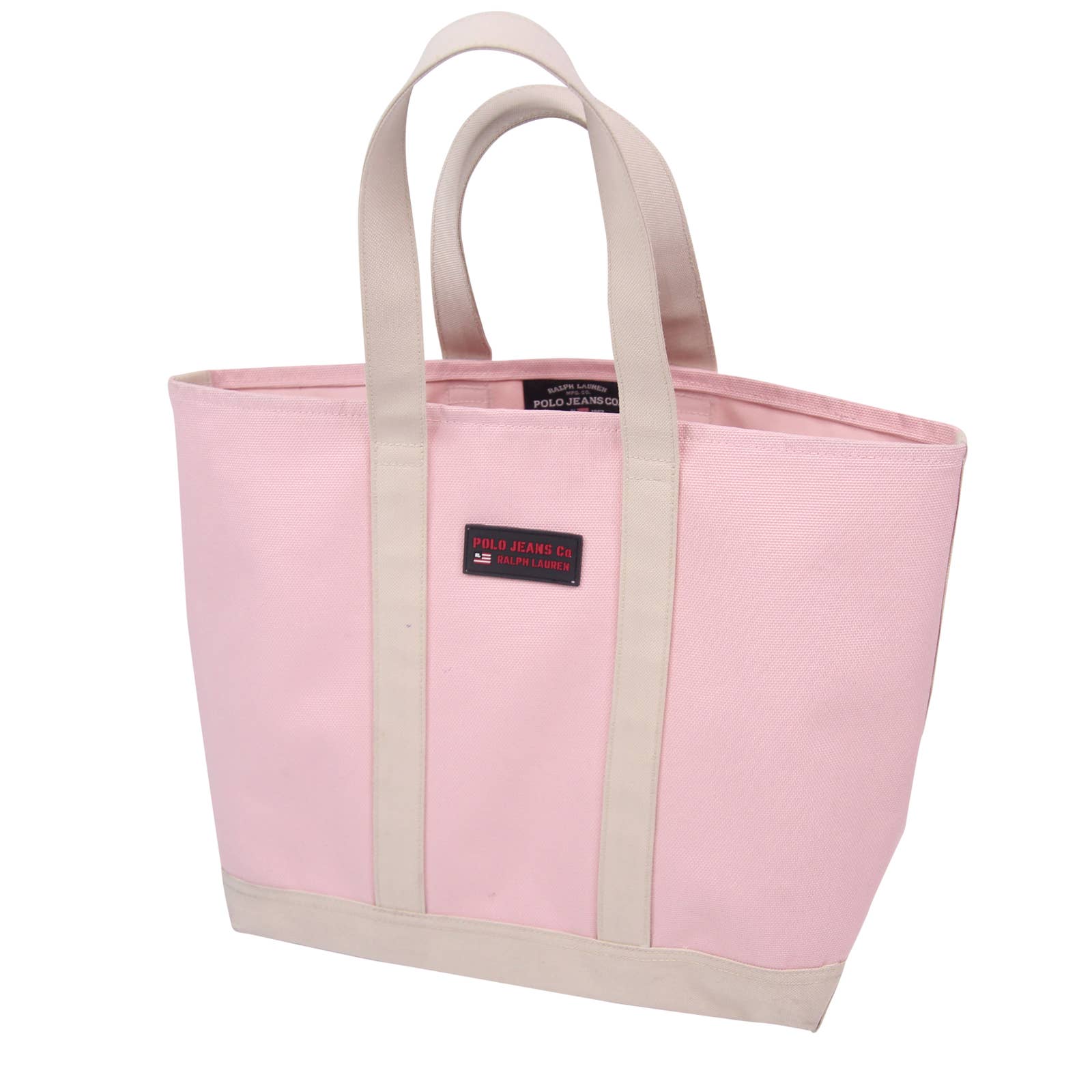 POLO RALPH LAUREN RUGBY Canvas Leather Tote Bag Men Beige Khaki Pink From  Japan