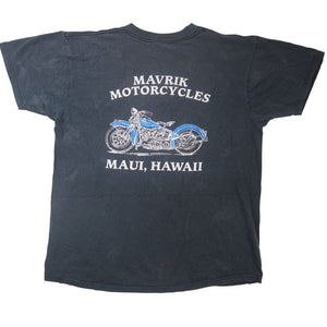 Vintage 3D Emblem Big Motorcycle Graphic T Shirt - XL